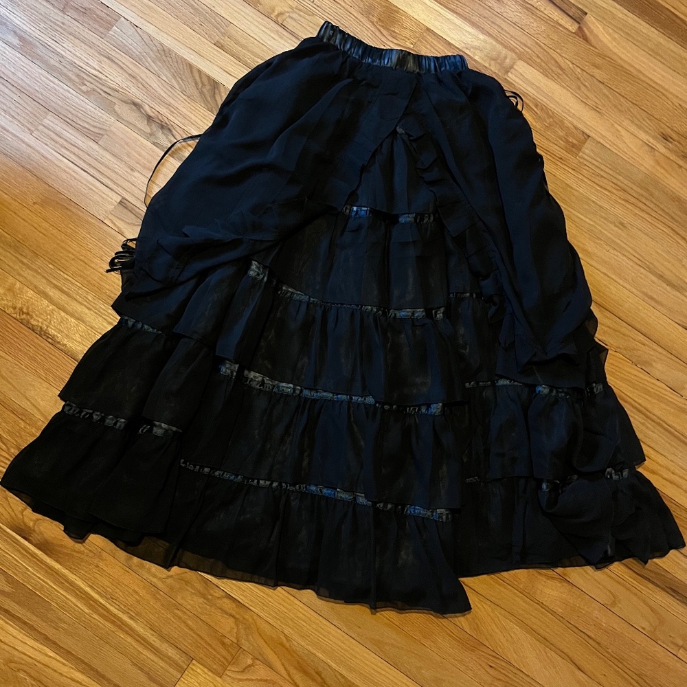 Burleska gothic victorian chiffon maxi skirt